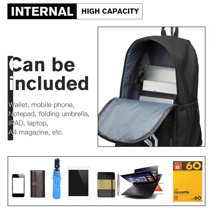 Glow-in-the-Dark Trolley Backpack – Black