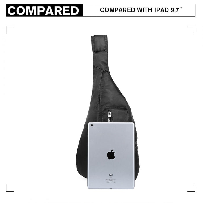 Casual Single Strap Sling Backpack – Black