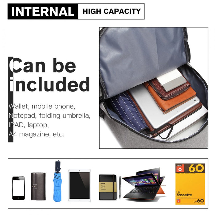Glow-in-the-Dark Trolley Backpack – Grey