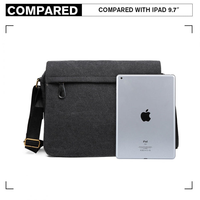 Classic Expanding Messenger Bag – Black