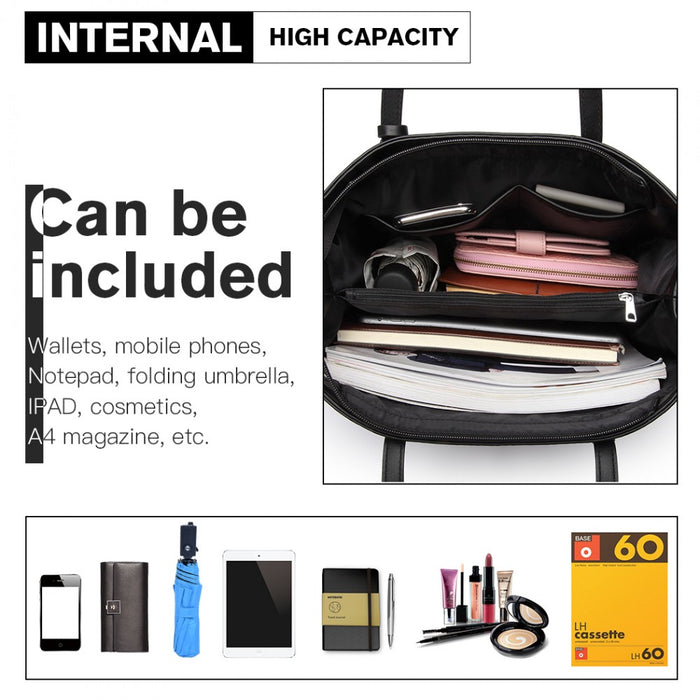 Glossy Detail Shoulder Bag – Black