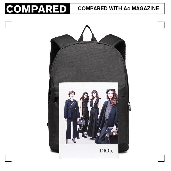 Polyester Everyday Backpack with Design – Black