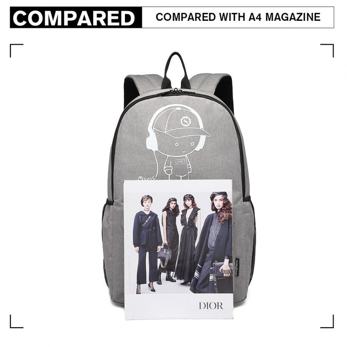 Glow-in-the-Dark Trolley Backpack – Grey