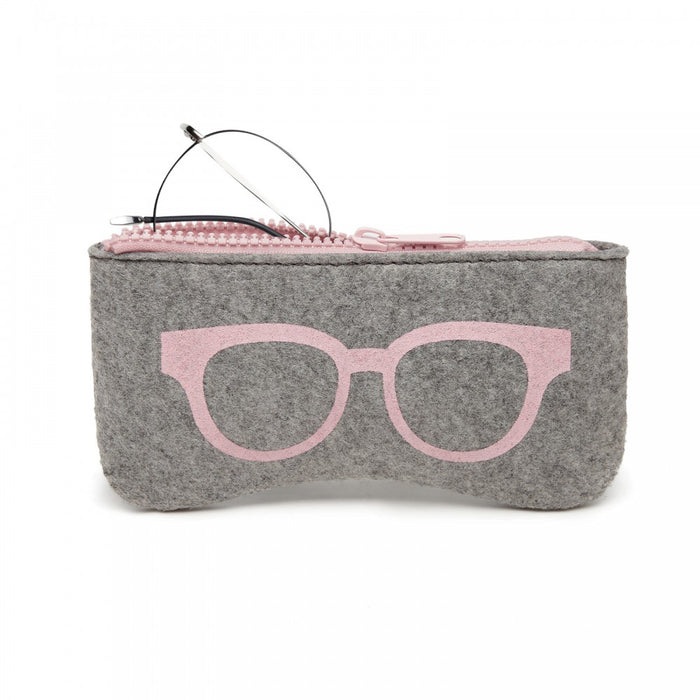 Soft Felt Glasses Case – Grey and Pink