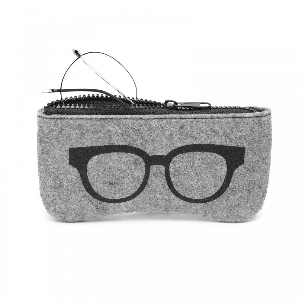 Soft Felt Glasses Case – Grey and Black