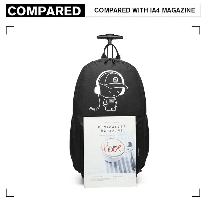Glow-in-the-Dark Trolley Backpack – Black