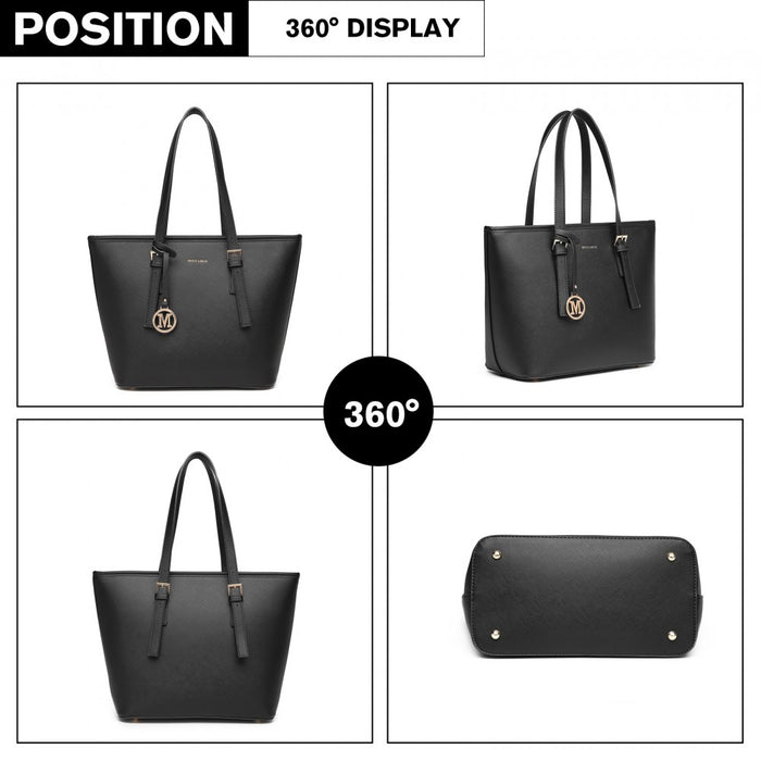 Minimalist Tote Handbag Structured – Black