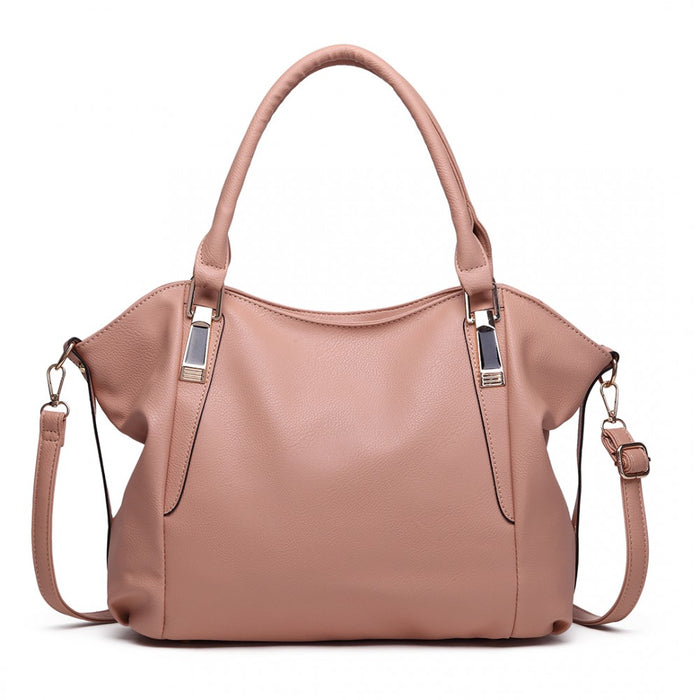 Soft PU Leather Simple Shoulder Bag – Nude