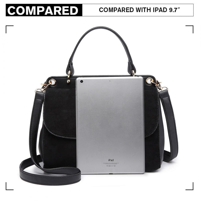 Women's PU Leather Handbag Shoulder Bag – Black