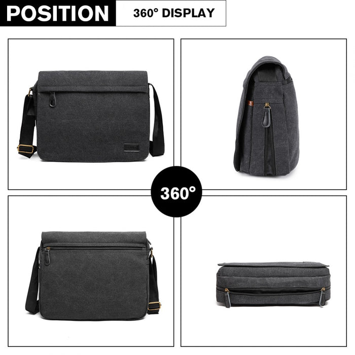 Classic Expanding Messenger Bag – Black