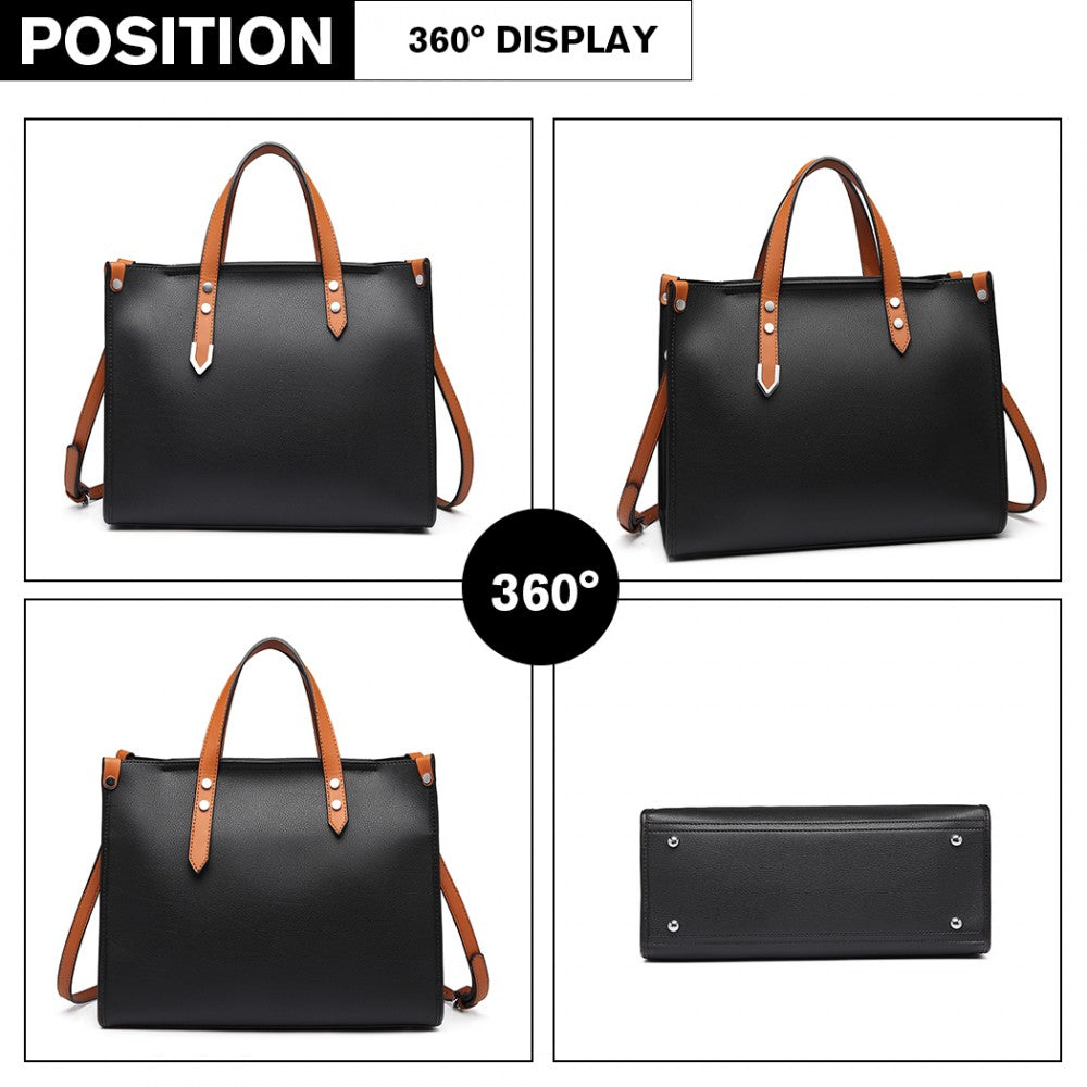 2-Piece Structured Shoulder Bag Set – Back