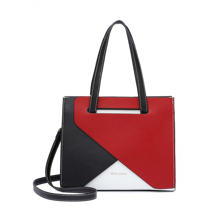 Contrast Panel Shoulder Bag – Red