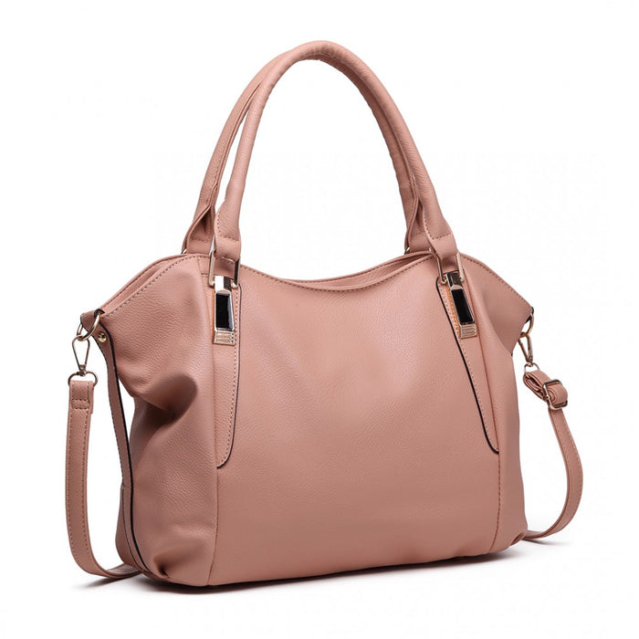 Soft PU Leather Simple Shoulder Bag – Nude