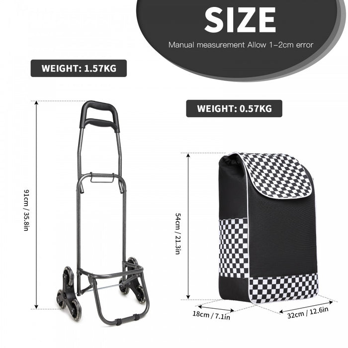 6 Wheel Push Shopping Trolley – EQ2043 – Black