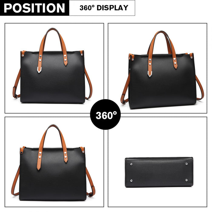 2-Piece Structured Shoulder Bag Set – Back