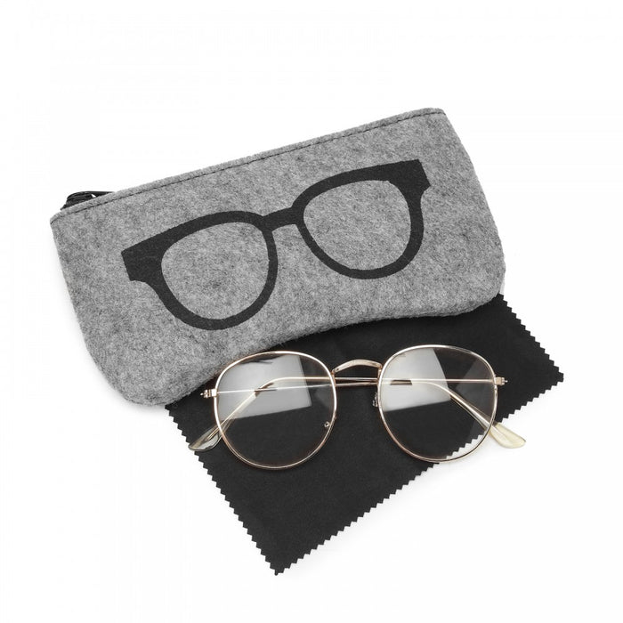 Soft Felt Glasses Case – Grey and Black
