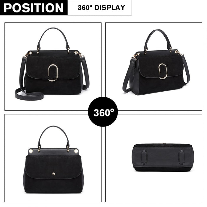 Women's PU Leather Handbag Shoulder Bag – Black