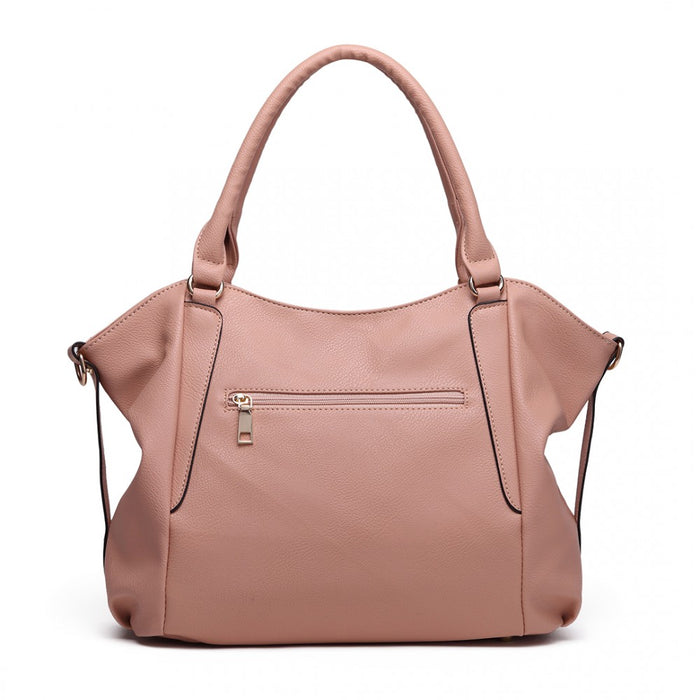 Soft PU Leather Simple Shoulder Bag – Nude