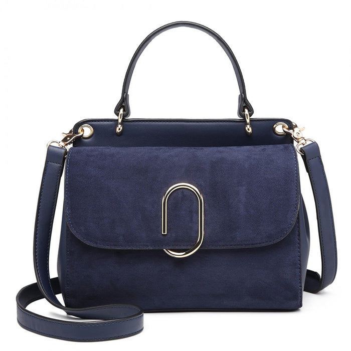 Women's PU Leather Handbag Shoulder Bag – Navy
