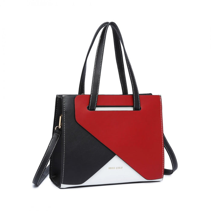 Contrast Panel Shoulder Bag – Red