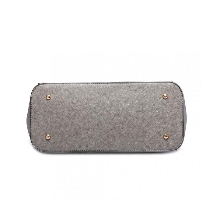 PU Leather Adjustable Handle Tote Bag – Grey