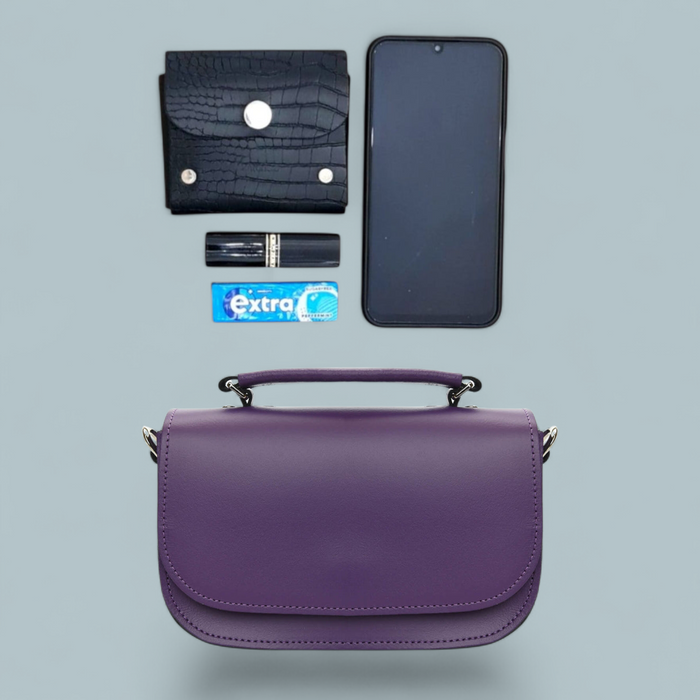 Aura Handmade Leather Bag - Purple