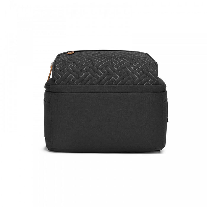 3-in-1 Mummy Nappy Backpack Set with Changing Mat and Insulated Pacifier Pouch – Black