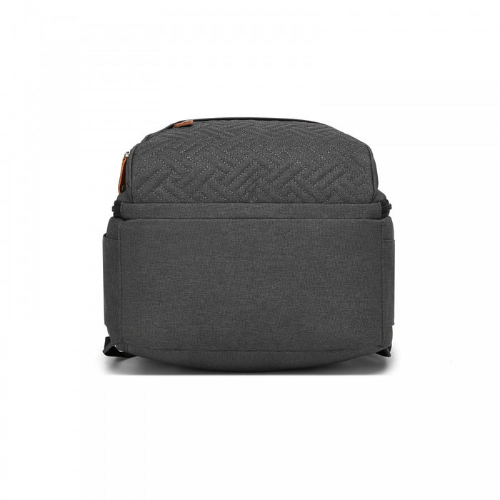 3-in-1 Mummy Nappy Backpack Set with Changing Mat and Insulated Pacifier Pouch – Grey