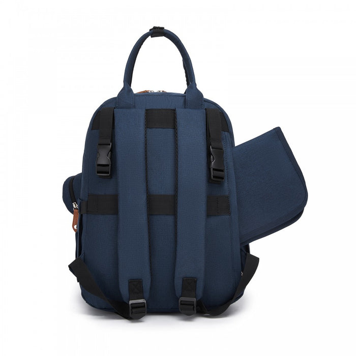 3-in-1 Mummy Nappy Backpack Set with Changing Mat and Insulated Pacifier Pouch – Navy