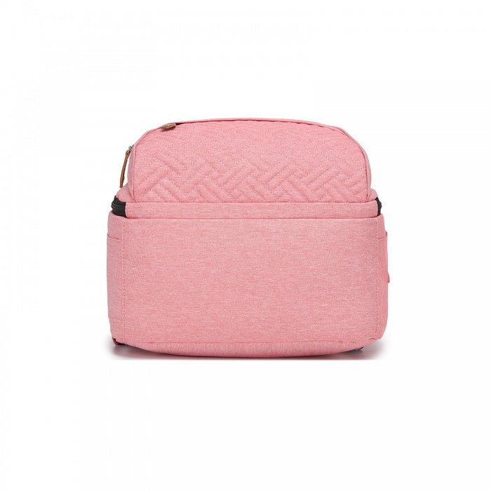 3-in-1 Mummy Nappy Backpack Set with Changing Mat and Insulated Pacifier Pouch – Pink