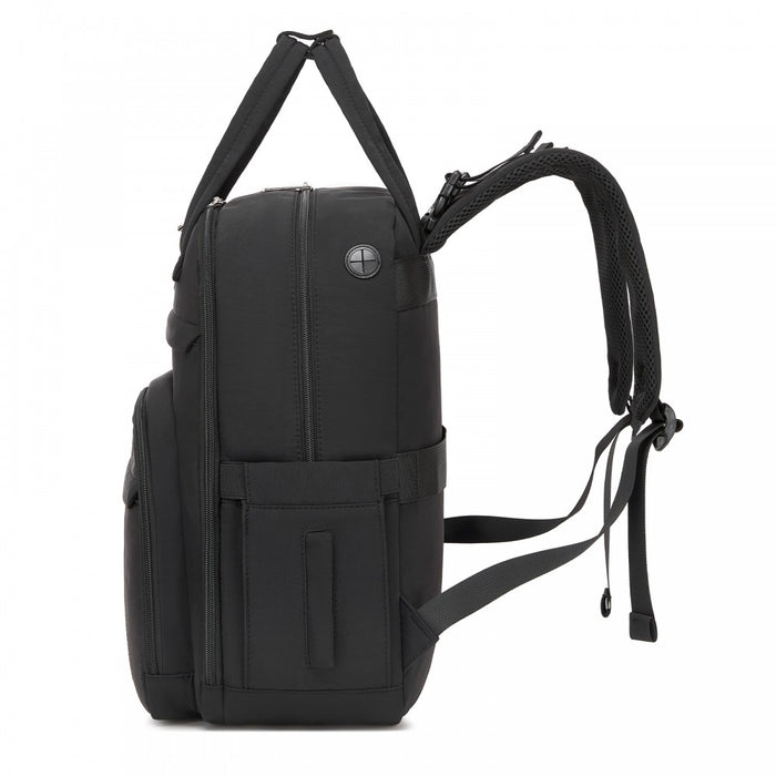 2-in-1 Nappy Changing Backpack Set, Large Nappy Bag with Changing Mat – Black