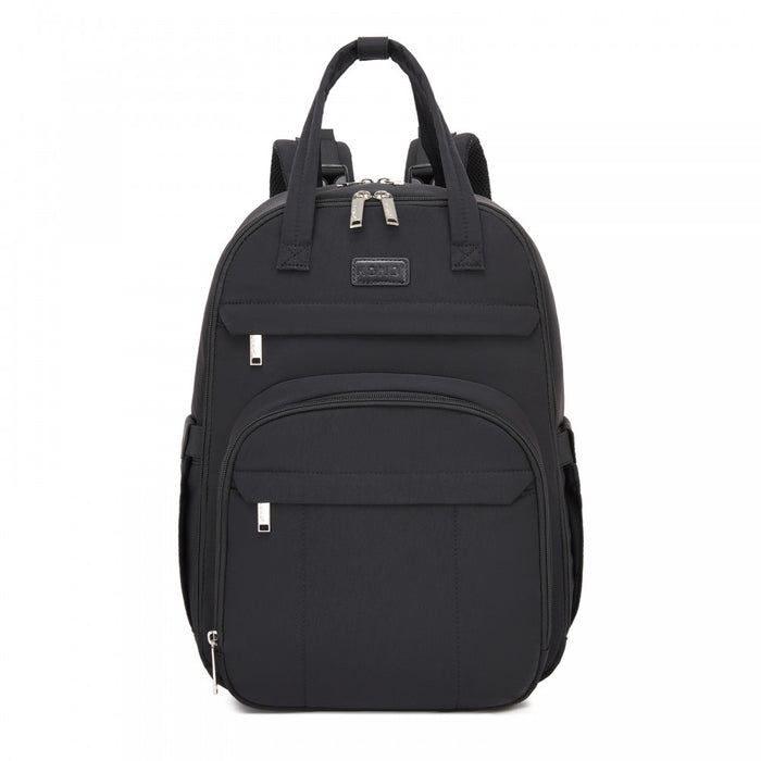 2-in-1 Nappy Changing Backpack Set, Large Nappy Bag with Changing Mat – Black