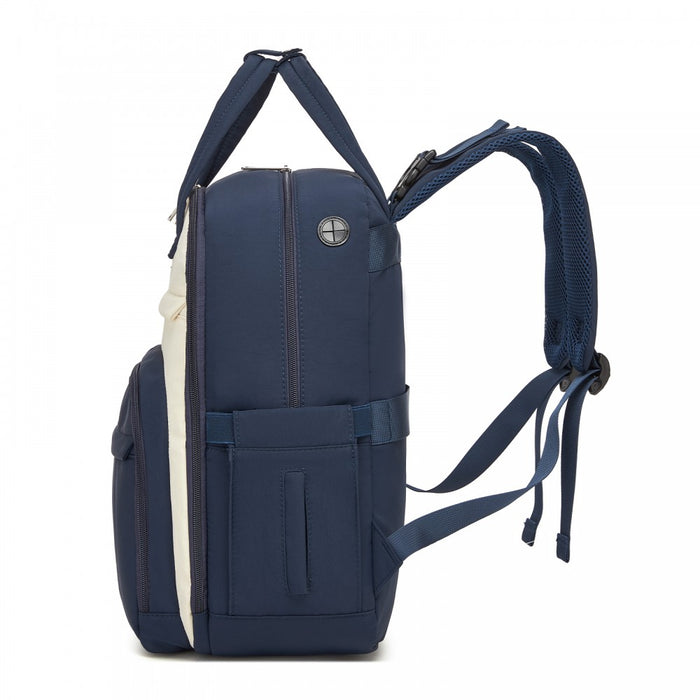 2-in-1 Nappy Changing Backpack Set, Large Nappy Bag with Changing Mat – Navy and Beige