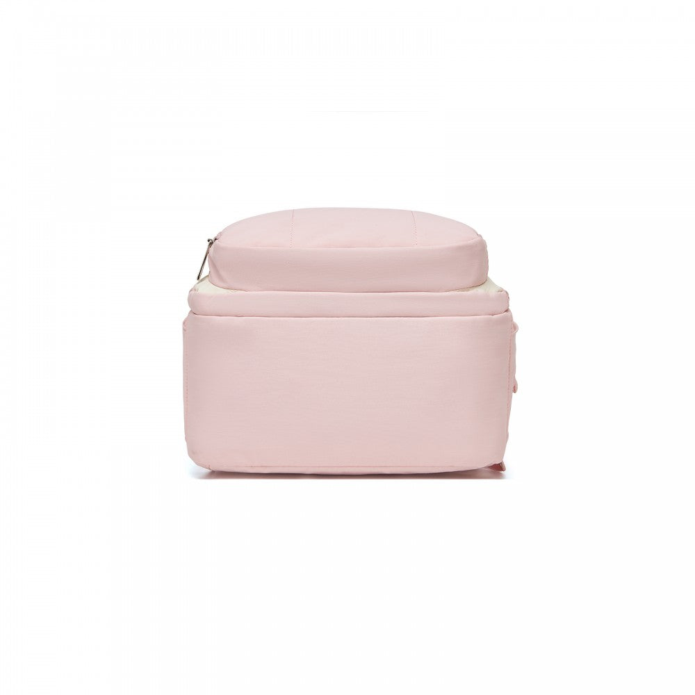 2-in-1 Nappy Changing Backpack Set, Large Nappy Bag with Changing Mat – Pink and Beige