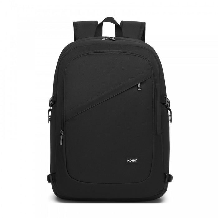 Modern Urban Style Laptop Backpack with USB and Type-C Charging Port – Black