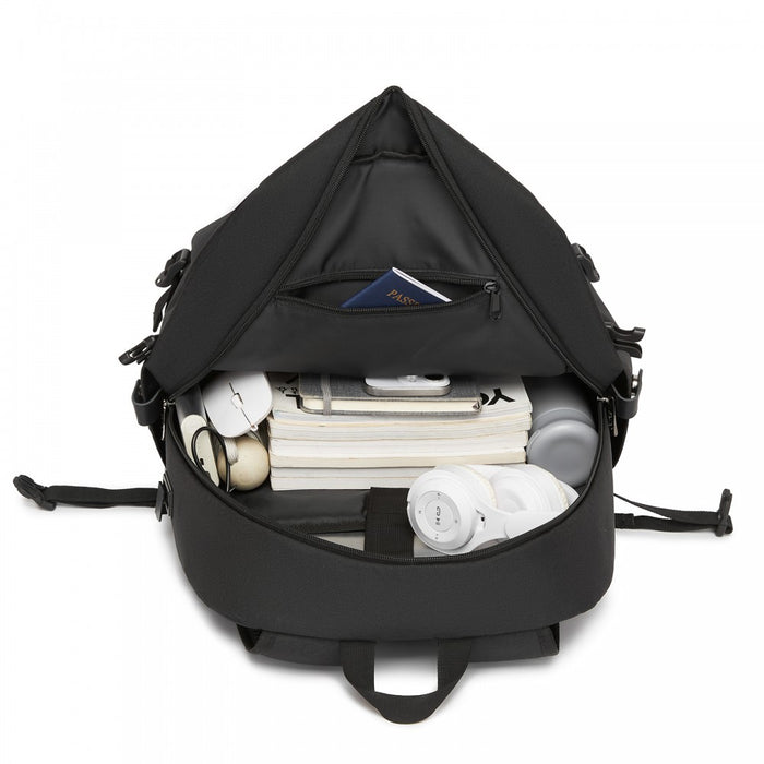 Modern Urban Style Laptop Backpack with USB and Type-C Charging Port – Black