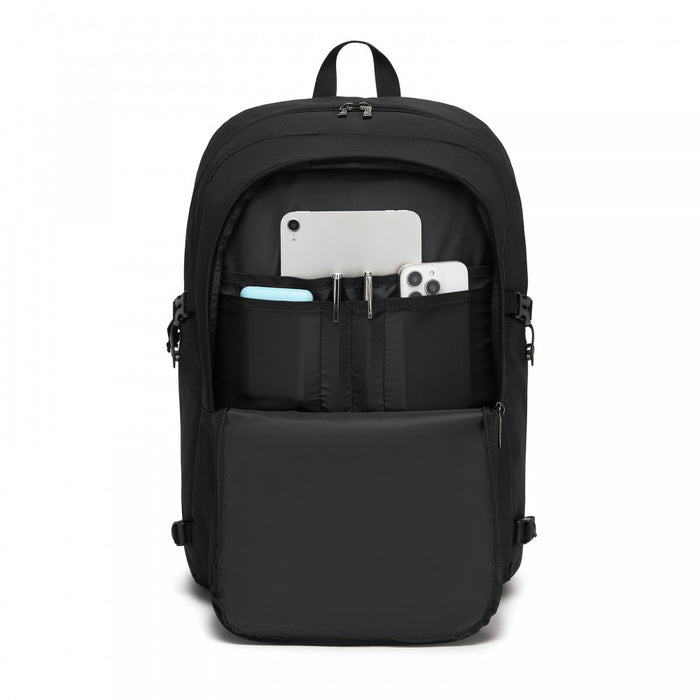 Modern Urban Style Laptop Backpack with USB and Type-C Charging Port – Black