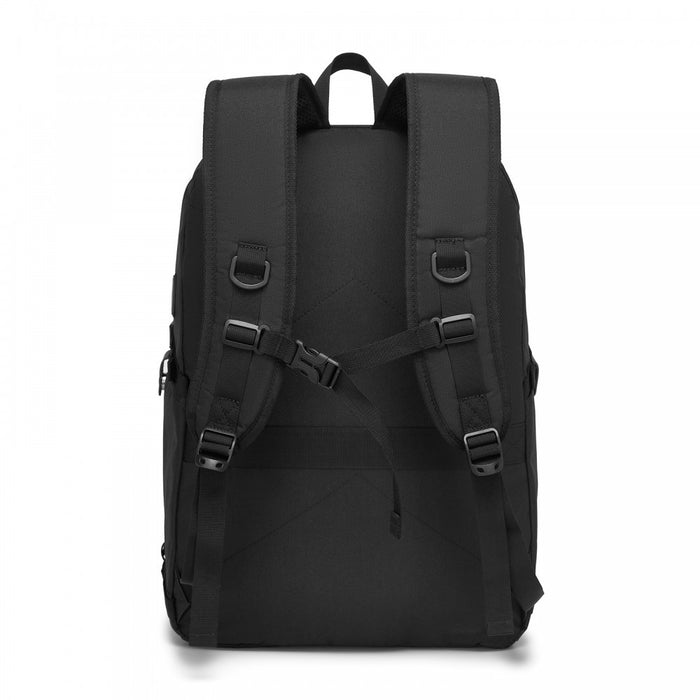 Modern Urban Style Laptop Backpack with USB and Type-C Charging Port – Black