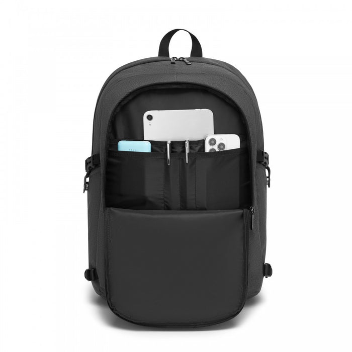 Modern Urban Style Laptop Backpack with USB and Type-C Charging Port – Dark Grey