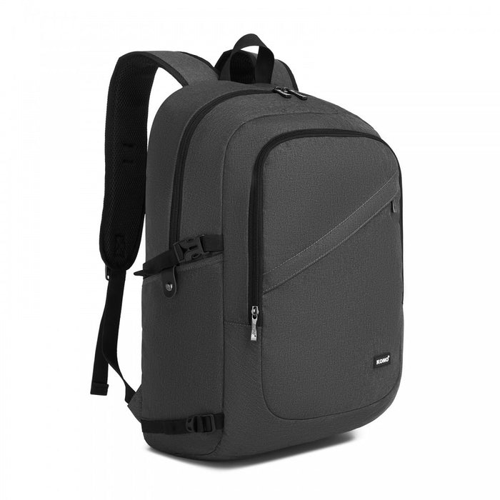 Modern Urban Style Laptop Backpack with USB and Type-C Charging Port – Dark Grey
