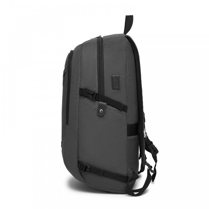 Modern Urban Style Laptop Backpack with USB and Type-C Charging Port – Dark Grey