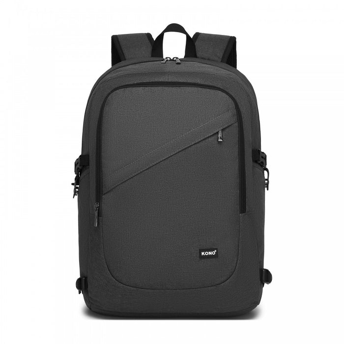 Modern Urban Style Laptop Backpack with USB and Type-C Charging Port – Dark Grey