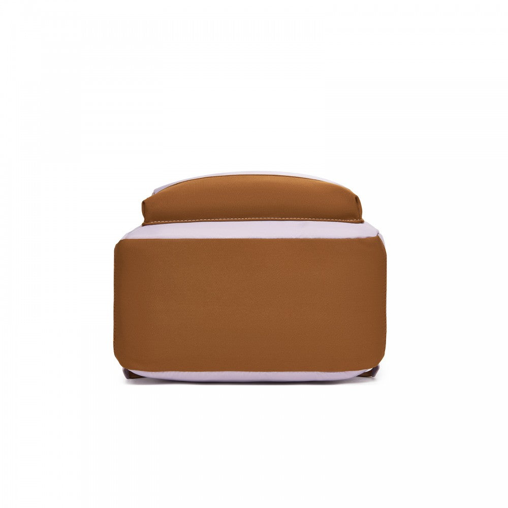 Casual Contemporary Backpack with Laptop Sleeve and Padded Straps – Purple and Brown