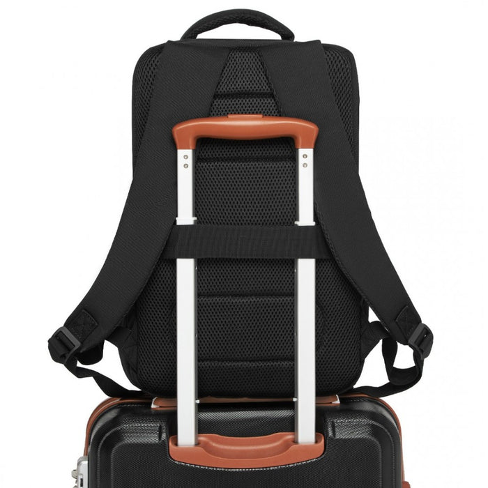 Cabin Backpack with Red Trim for 15.6-Inch Laptop with Luggage Strap – 20 L – Black