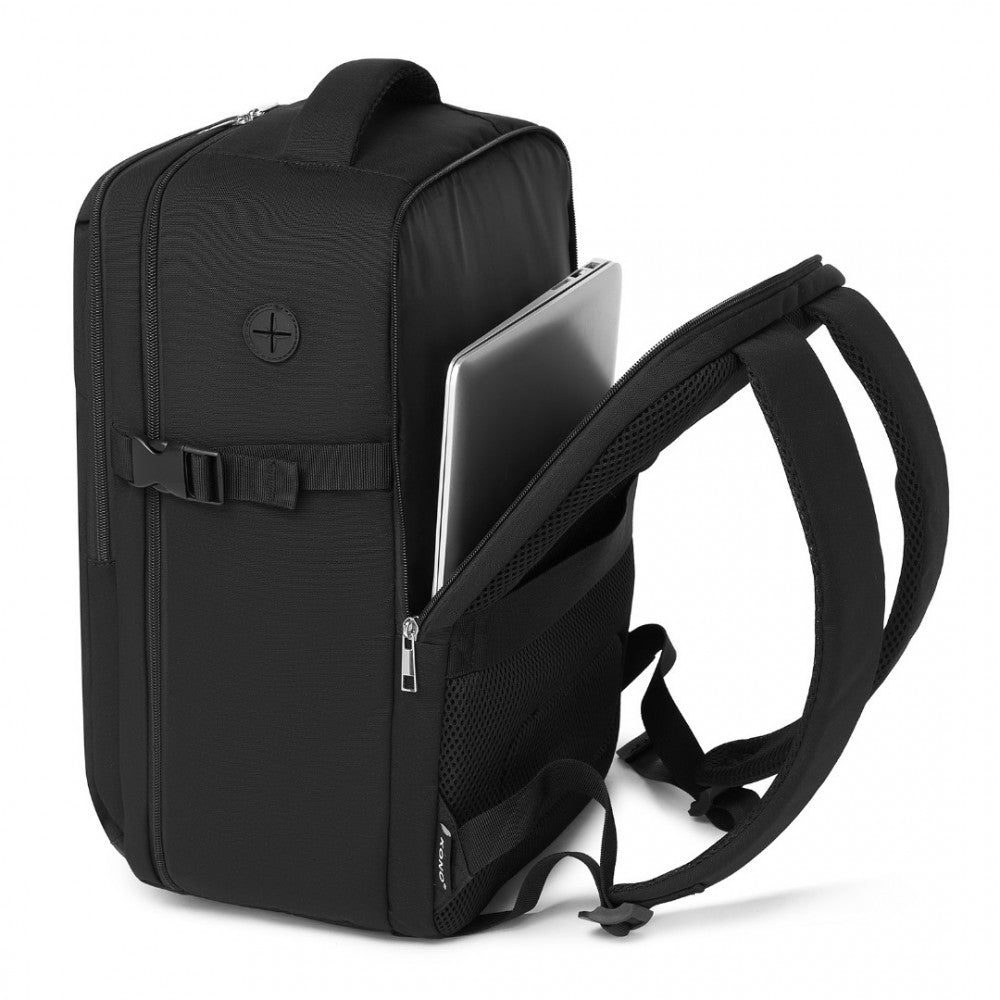 Cabin Backpack with Red Trim for 15.6-Inch Laptop with Luggage Strap – 20 L – Black