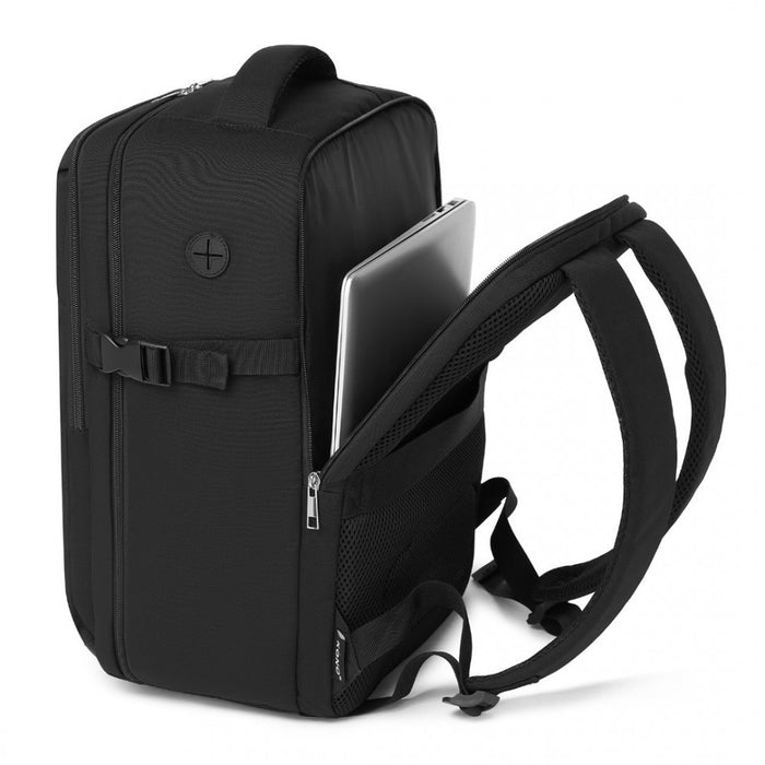 Cabin Backpack with Red Trim for 15.6-Inch Laptop with Luggage Strap – 20 L – Black