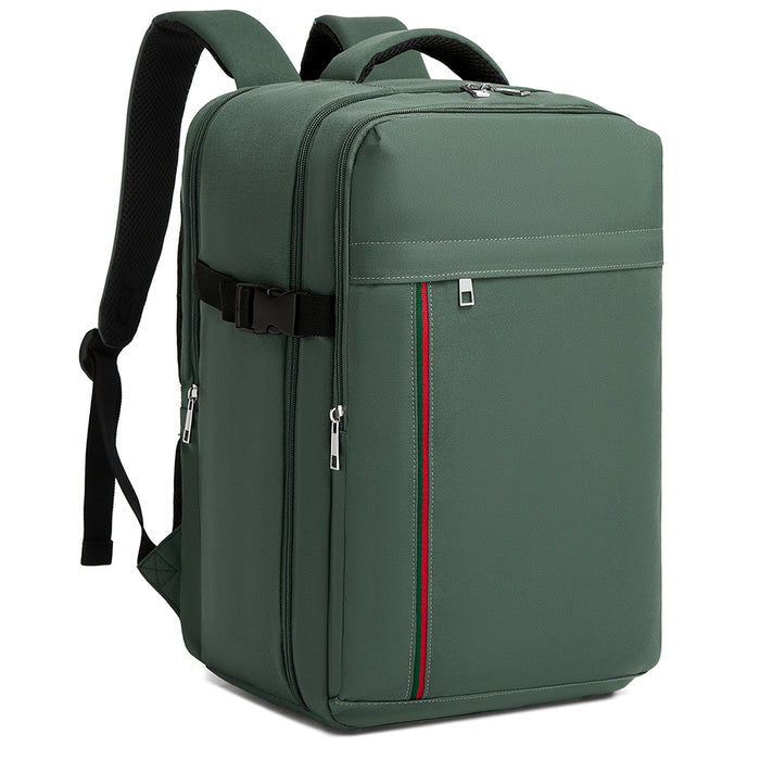 Cabin Backpack with Red Trim for 15.6-Inch Laptop with Luggage Strap – 20 L – Green