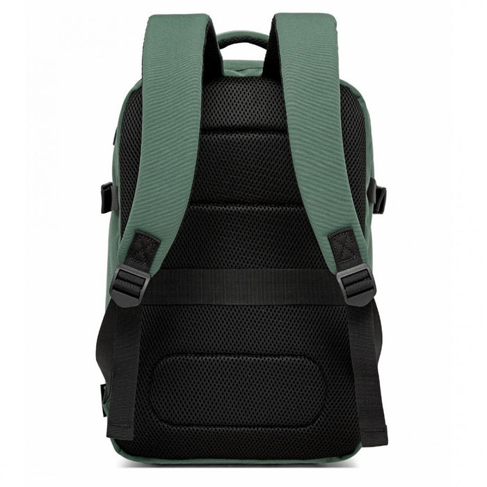 Cabin Backpack with Red Trim for 15.6-Inch Laptop with Luggage Strap – 20 L – Green