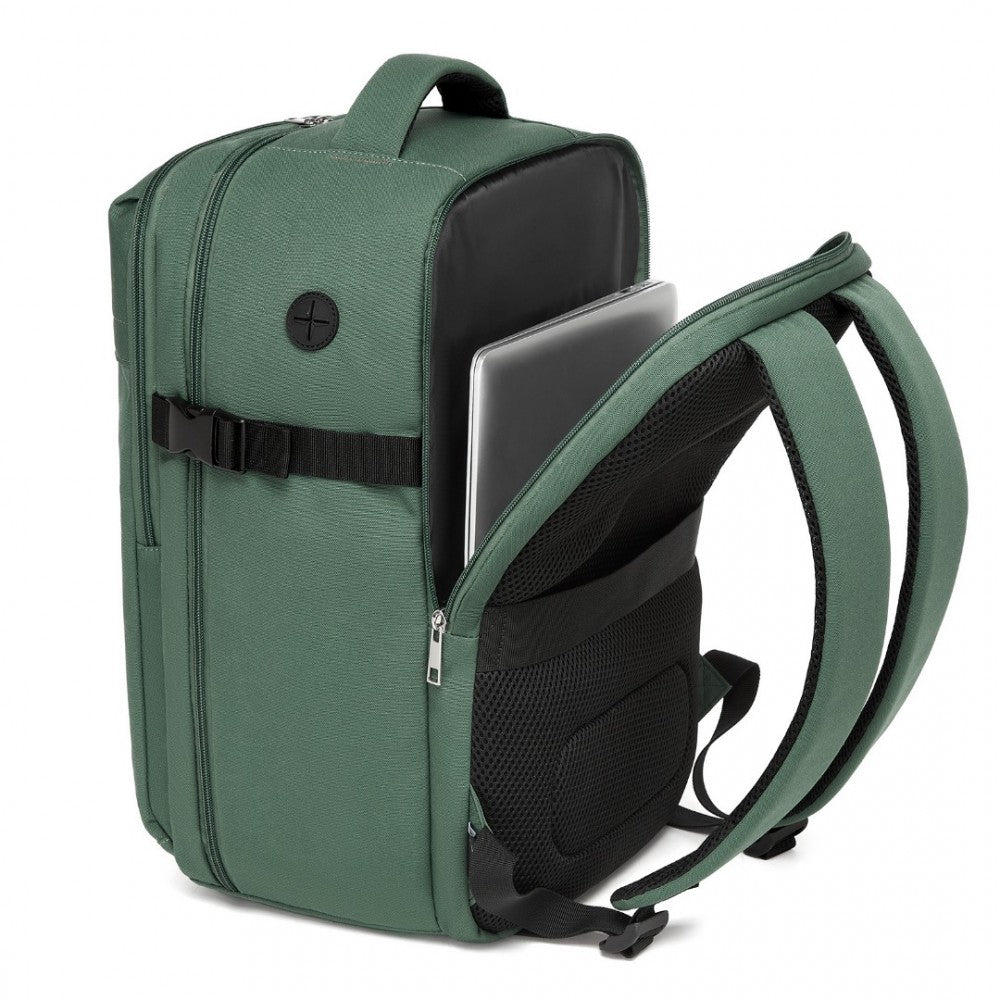 Cabin Backpack with Red Trim for 15.6-Inch Laptop with Luggage Strap – 20 L – Green