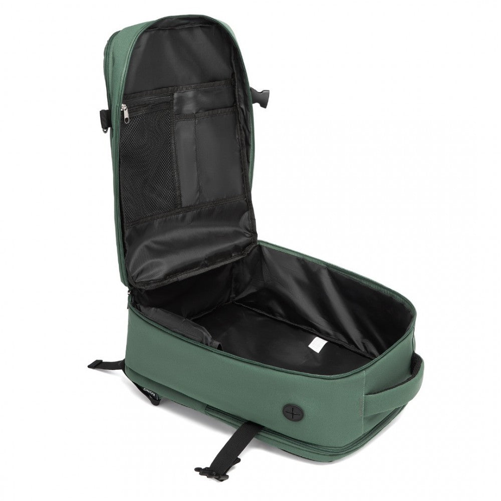 Cabin Backpack with Red Trim for 15.6-Inch Laptop with Luggage Strap – 20 L – Green